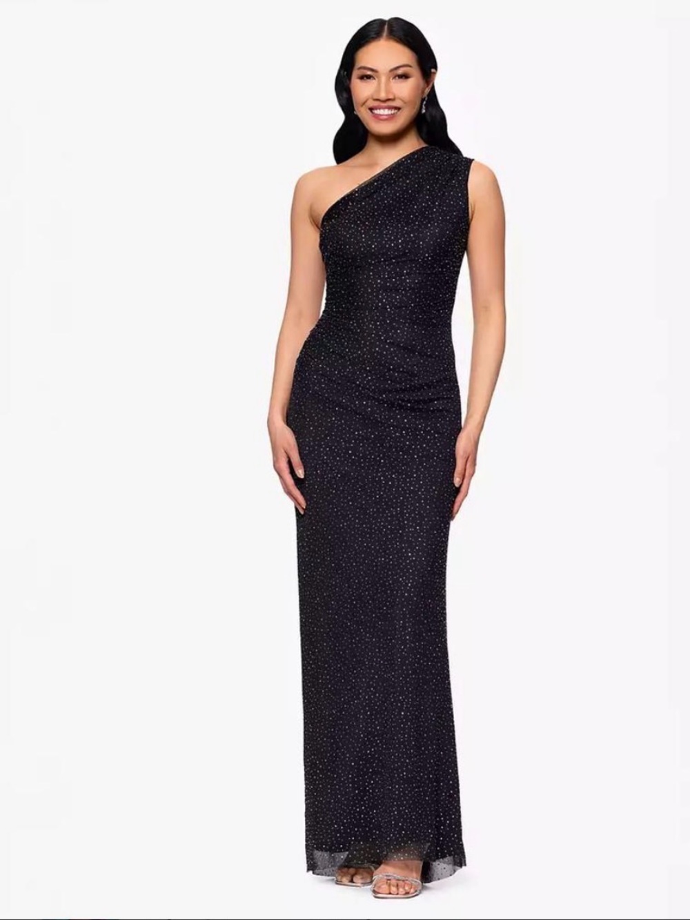 Betsy & Adam
Women's Solid-Color Studded Long Halter
Dress